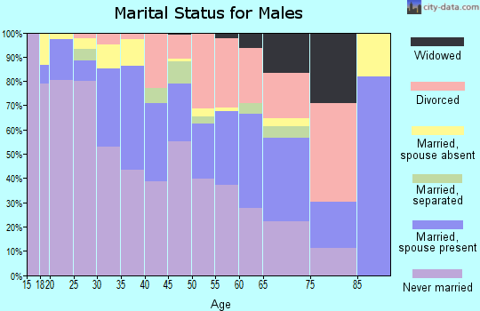 Zip code 75235 marital status for males