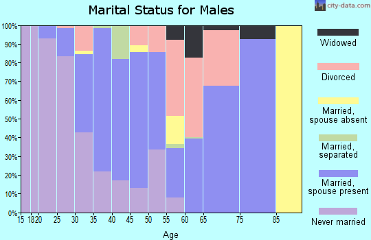Zip code 75236 marital status for males