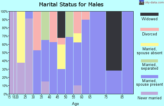 Zip code 75420 marital status for males