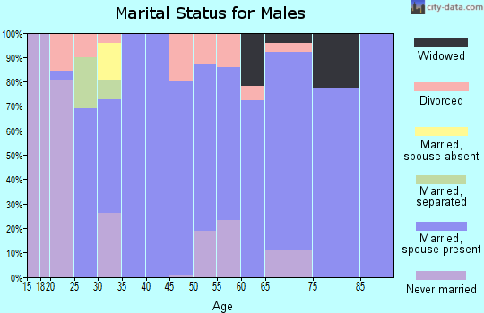 Zip code 75422 marital status for males