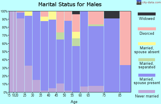 Zip code 75433 marital status for males