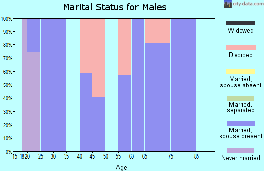 Zip code 75451 marital status for males
