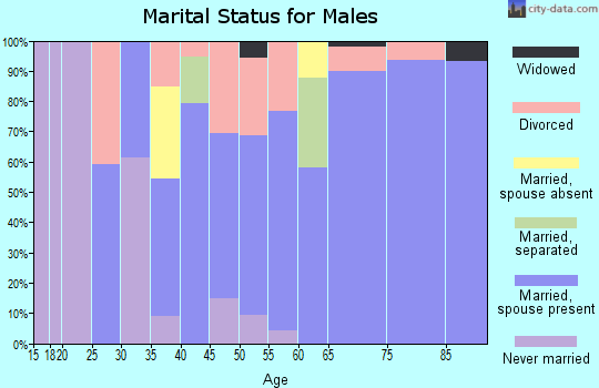 Zip code 75497 marital status for males