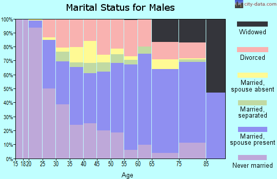 Zip code 75501 marital status for males