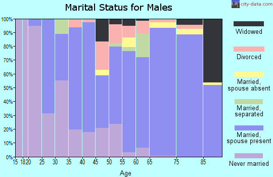 Zip code 75551 marital status for males