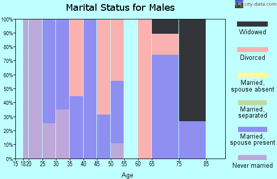 Zip code 75558 marital status for males