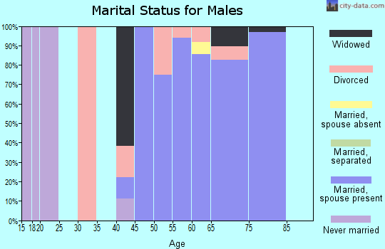 Zip code 75566 marital status for males