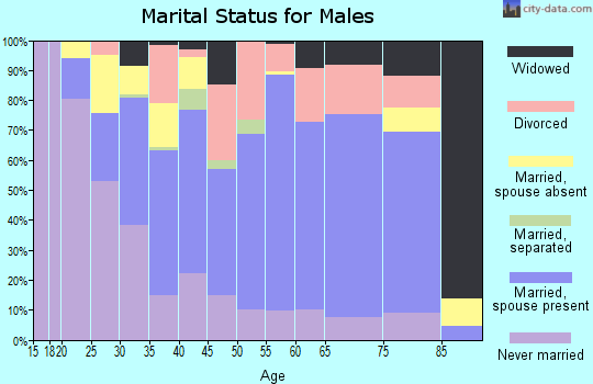 Zip code 75601 marital status for males