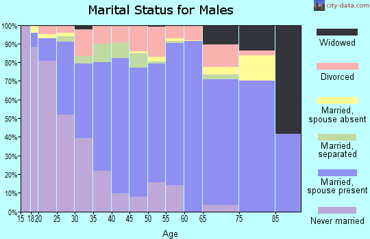 Zip code 75604 marital status for males
