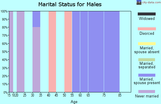 Zip code 75641 marital status for males