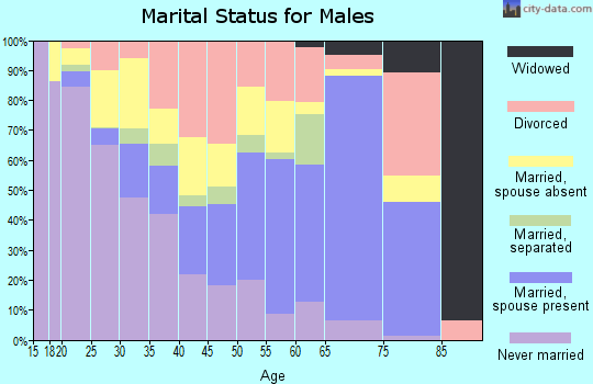 Zip code 75652 marital status for males