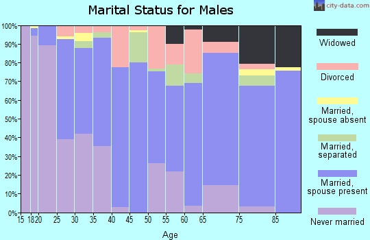 Zip code 75657 marital status for males