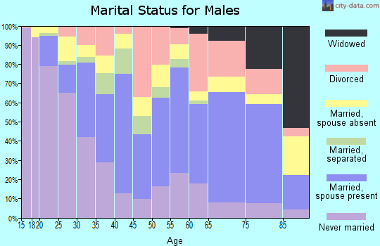 Zip code 75702 marital status for males