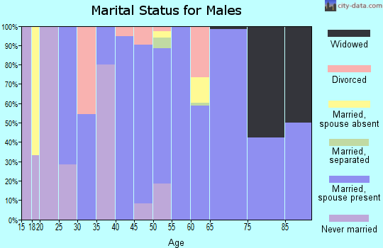 Zip code 75750 marital status for males