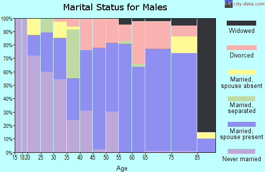 Zip code 75763 marital status for males