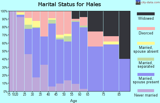 Zip code 75801 marital status for males