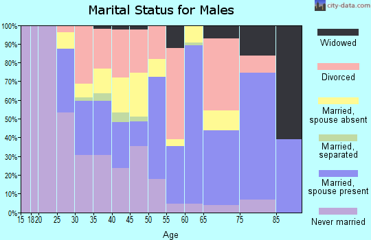 Zip code 75860 marital status for males