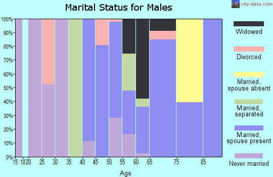 Zip code 75929 marital status for males