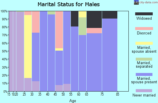 Zip code 75931 marital status for males