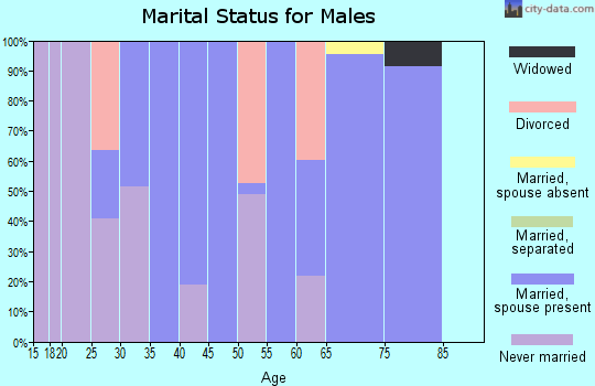Zip code 75932 marital status for males