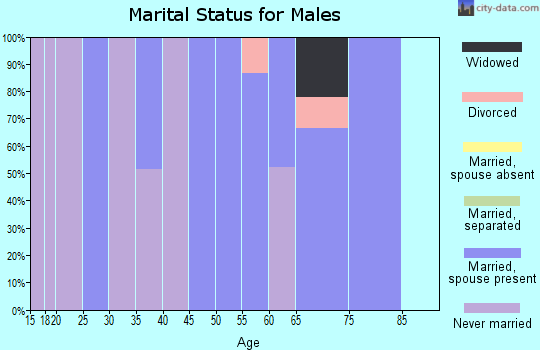 Zip code 75933 marital status for males