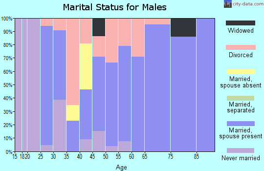 Zip code 75938 marital status for males