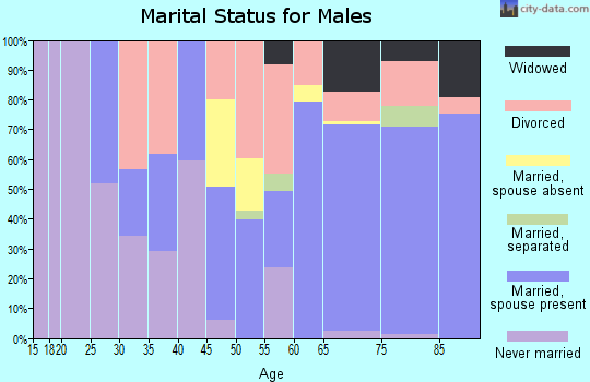 Zip code 75948 marital status for males