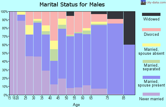 Zip code 75951 marital status for males