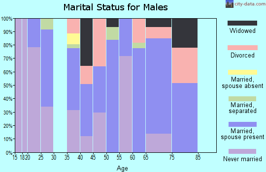 Zip code 75974 marital status for males
