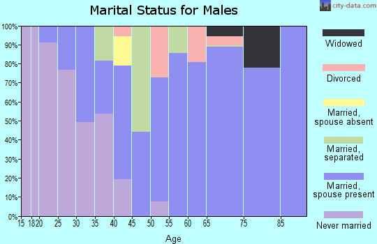 Zip code 75980 marital status for males