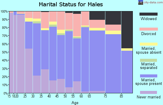 Zip code 76020 marital status for males