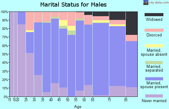 Zip code 76036 marital status for males