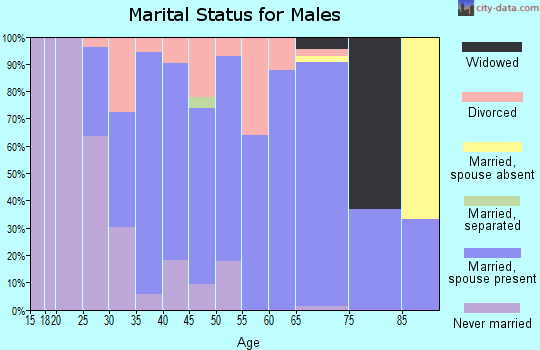 Zip code 76060 marital status for males