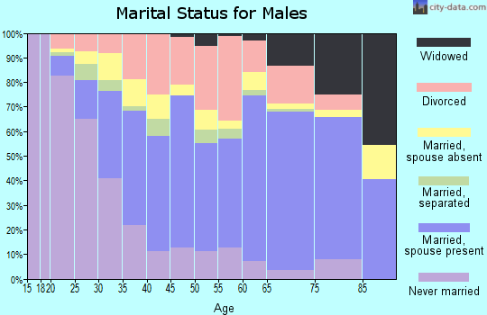 Zip code 76067 marital status for males