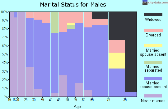Zip code 76073 marital status for males