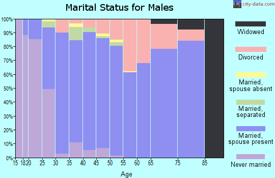 Zip code 76078 marital status for males
