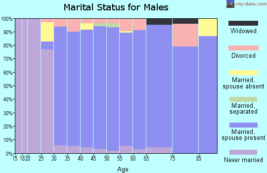 Zip code 76092 marital status for males