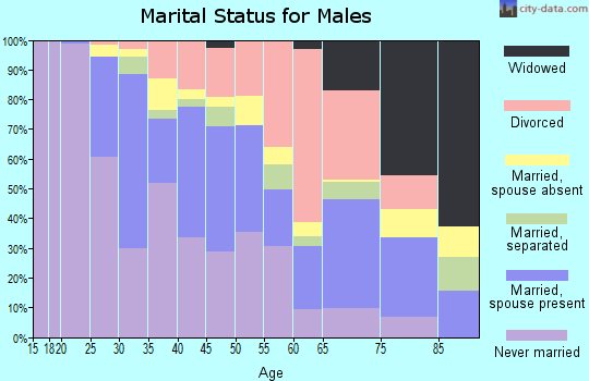 Zip code 76104 marital status for males