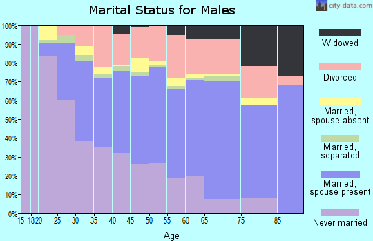 Zip code 76107 marital status for males