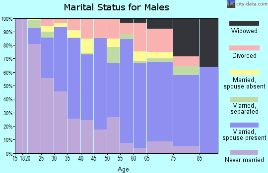 Zip code 76110 marital status for males