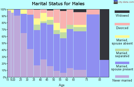 Zip code 76111 marital status for males
