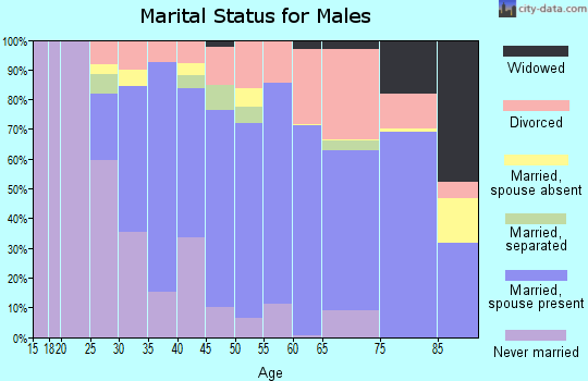 Zip code 76118 marital status for males