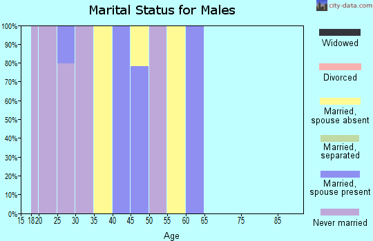 Zip code 76127 marital status for males