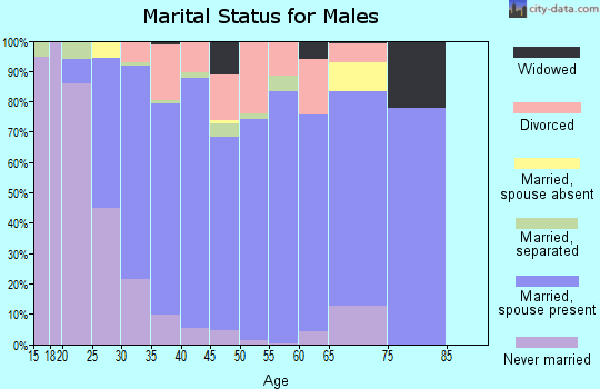 Zip code 76131 marital status for males