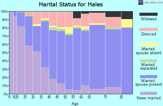 Zip code 76132 marital status for males