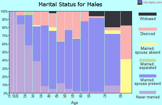 Zip code 76148 marital status for males