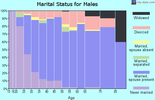 Zip code 76179 marital status for males