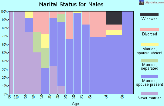 Zip code 76228 marital status for males