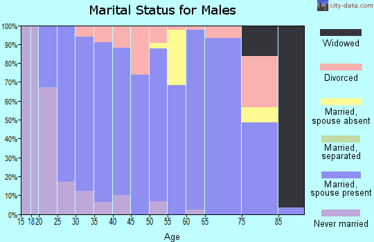 Zip code 76249 marital status for males