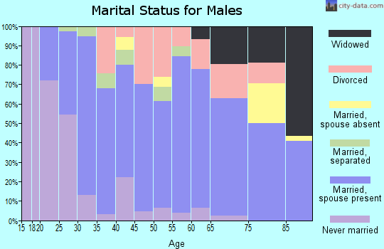Zip code 76255 marital status for males